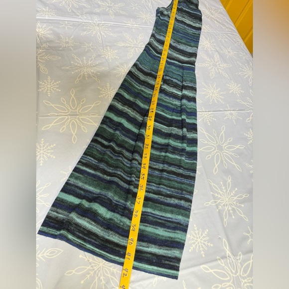 MARC NEW YORK Blue and Green Striped tank knit pleated midi dress size S - Picture 9 of 14